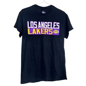 Majestic Los Angeles Lakers LeBron James 23 Black T-Shirt Mens Small NBA Graphic